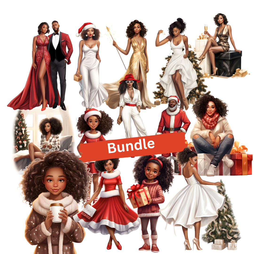 African American Christmas PNG Bundle