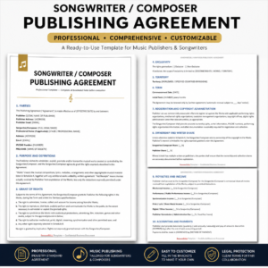 Publisher Agreement- Songwriters/Composers